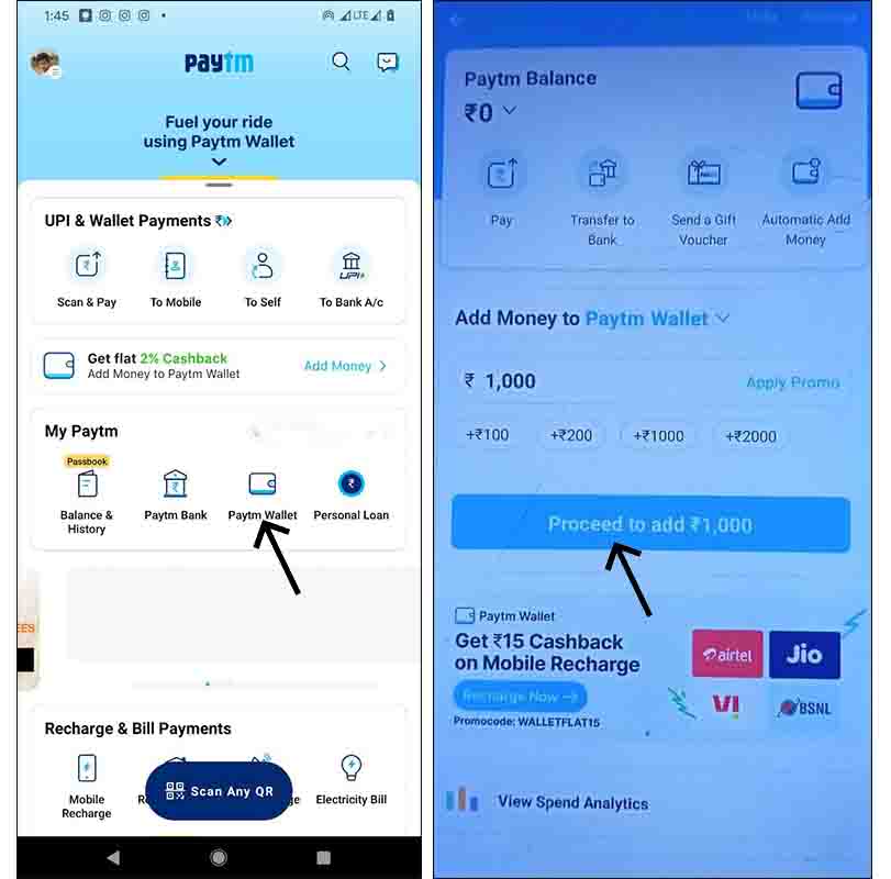 paytm wallet me paise kaise add kare 