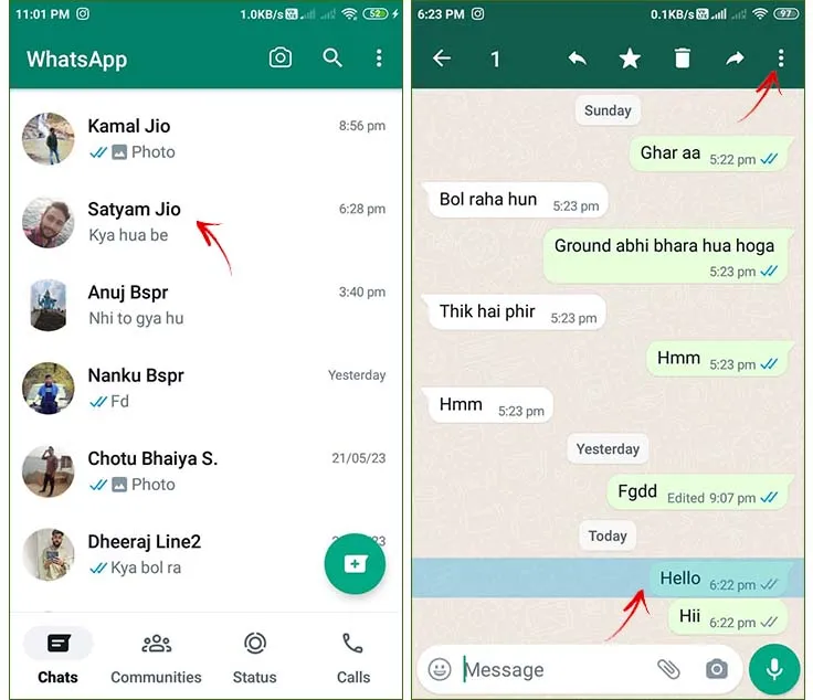Whatsapp message edit kaise kare